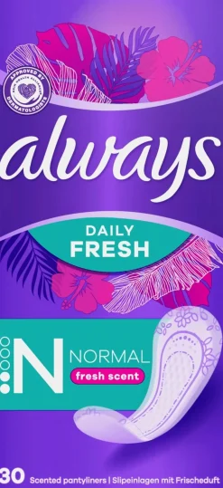 Always Kuukautiset Ja Intiimihygienia<30kpl Daily Fresh Normal Pikkuhousunsuoja