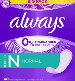 Always Kuukautiset Ja Intiimihygienia<60kpl Normal pikkuhousunsuoja