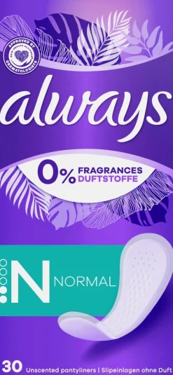 Always Kuukautiset Ja Intiimihygienia<30kpl Normal pikkuhousunsuoja