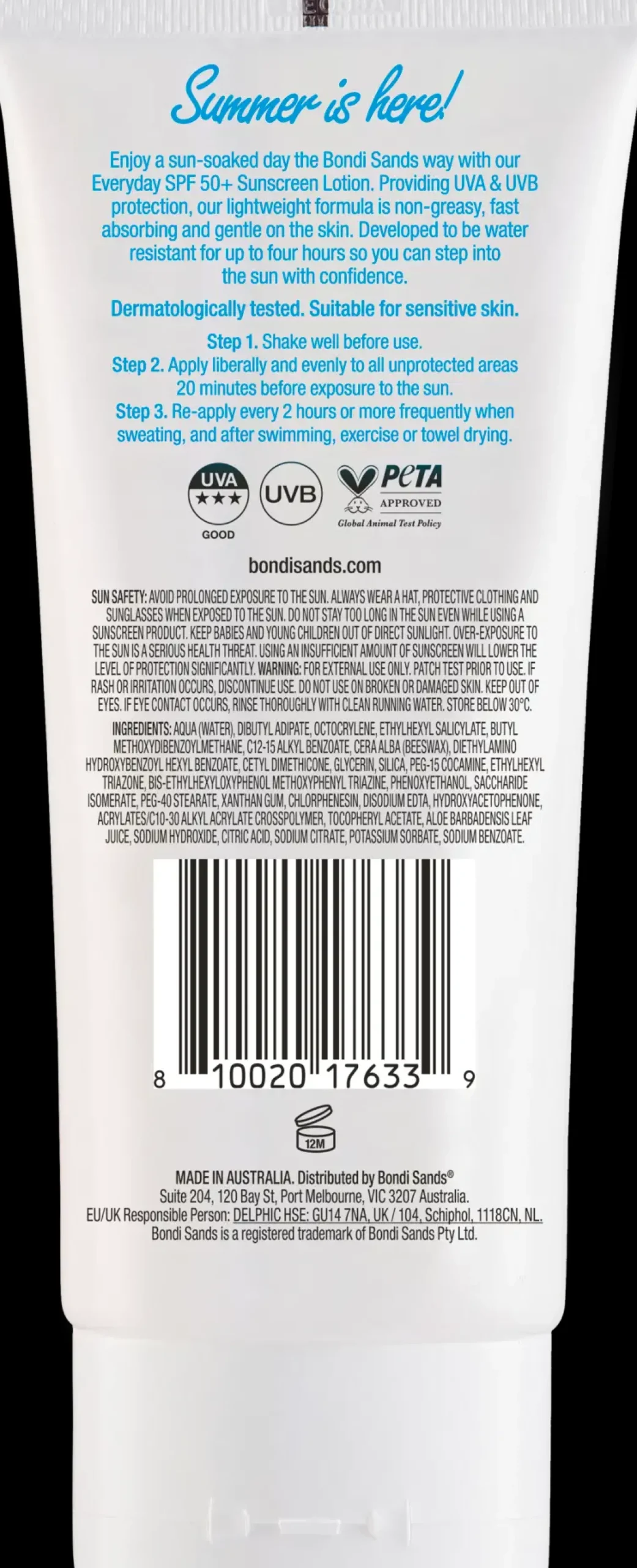 Bondi Sands Aurinkotuotteet<SPF50+ Everyday Body Lotion 150 ml -aurinkosuoja