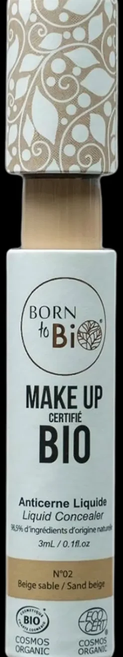 Born to Bio Meikit|Kasvomeikit<Organic Liquid Concealer N°2 - Nestemäinen peitevoide Sandy Beige 3ml