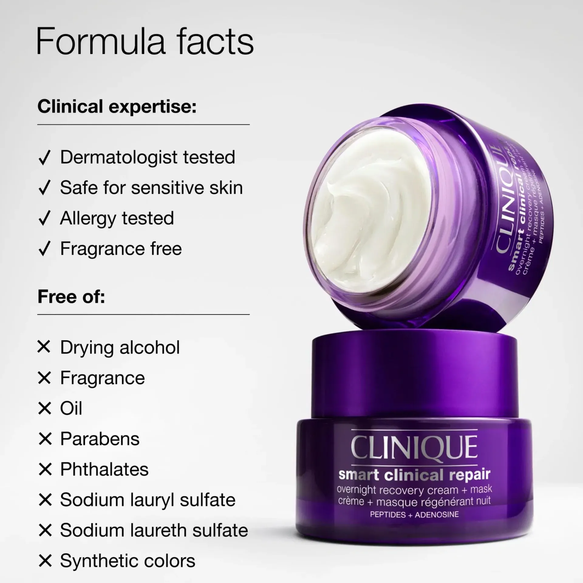 Clinique Kasvojenhoito<Smart Clinical Repair Overnight Recovery Cream and Mask yövoide 50 ml