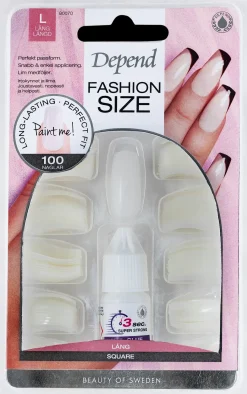 Depend Kynsimeikit Ja Kynsienhoito<Fashion Size 100-pack Long Square irtokynnet nr 80070