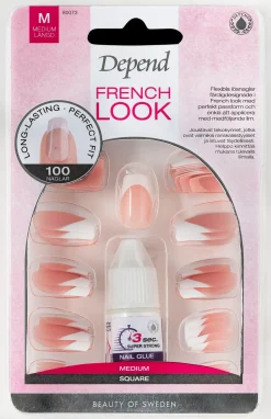 Depend Kynsimeikit Ja Kynsienhoito<French Look 100-pack Medium Square irtokynnet nr 80073