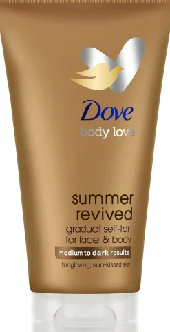 Dove Aurinkotuotteet|Kylmägeelit Ja Hoitosalvat<Summer Revived Tumma Itseruskettava Asteittain itseruskettava kosteusvoide antaa päivettynyttä hehkua 75 ML