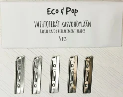 Eco u0026 Pop Karvanpoisto<Eco & Pop terät kasvohöylään, 5 kpl