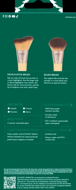EcoTools Meikkisiveltimet Ja -Välineet<Blush & Highlight Duo meikkisivellinsetti