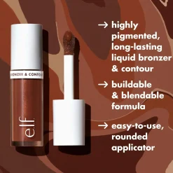 e.l.f. Kasvomeikit<Camo Liquid Bronzer & Contour nestemäinen aurinkopuuteri 4 ml