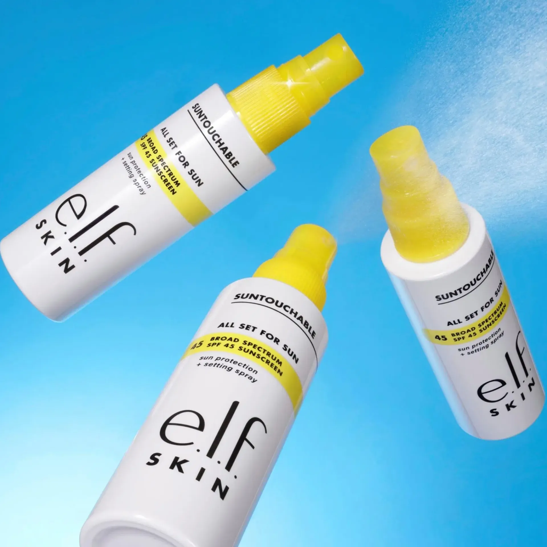 e.l.f. Aurinkotuotteet<e.l.f cosmetics SKIN Suntouchable! All Set for Sun SPF 30 aurinkosuoja- ja kiinnityssuihke 60 ml