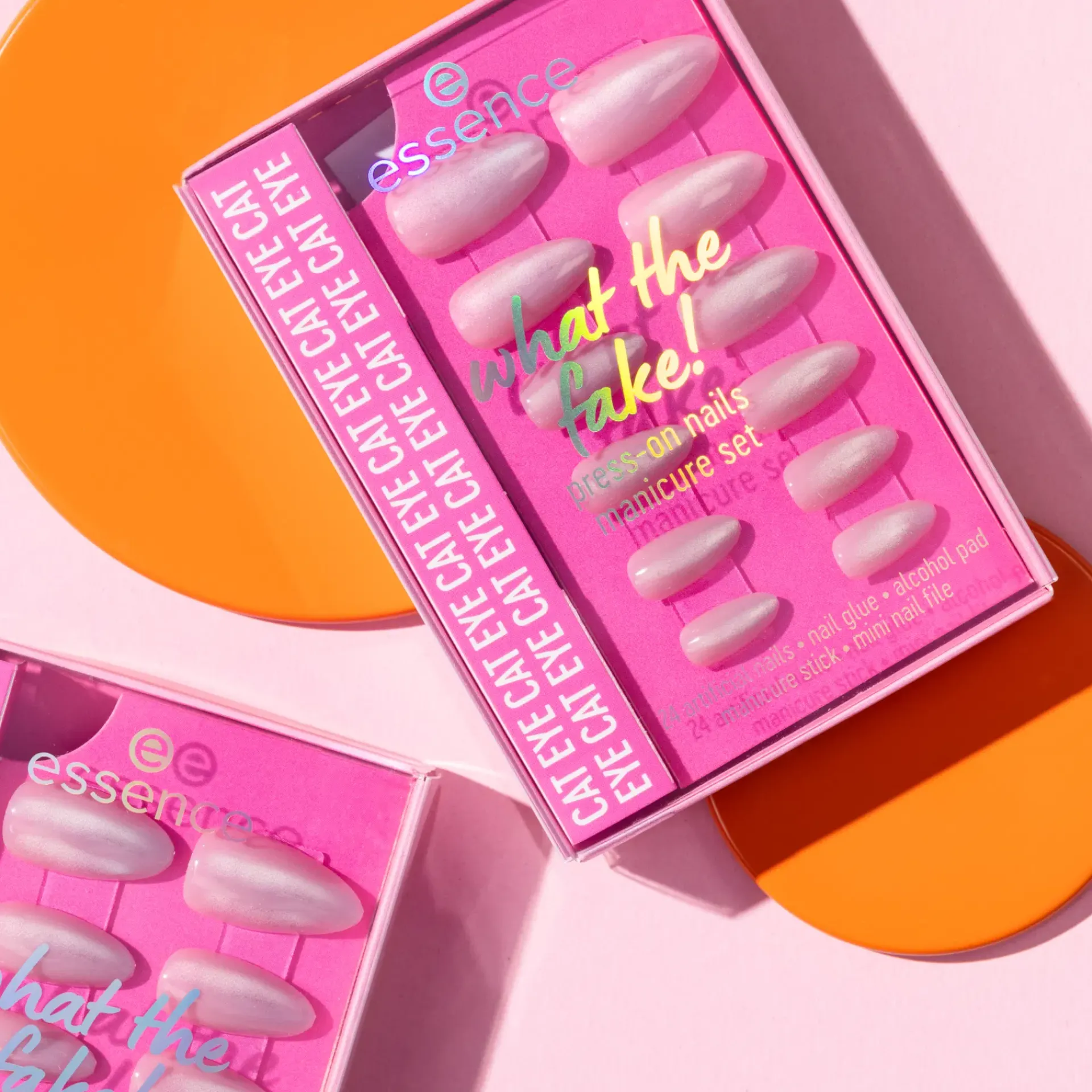 Essence Meikkipakkaukset|Kynsimeikit Ja Kynsienhoito<what the fake! PRESS-ON NAILS manicure set 02 CAT EYE 28 st