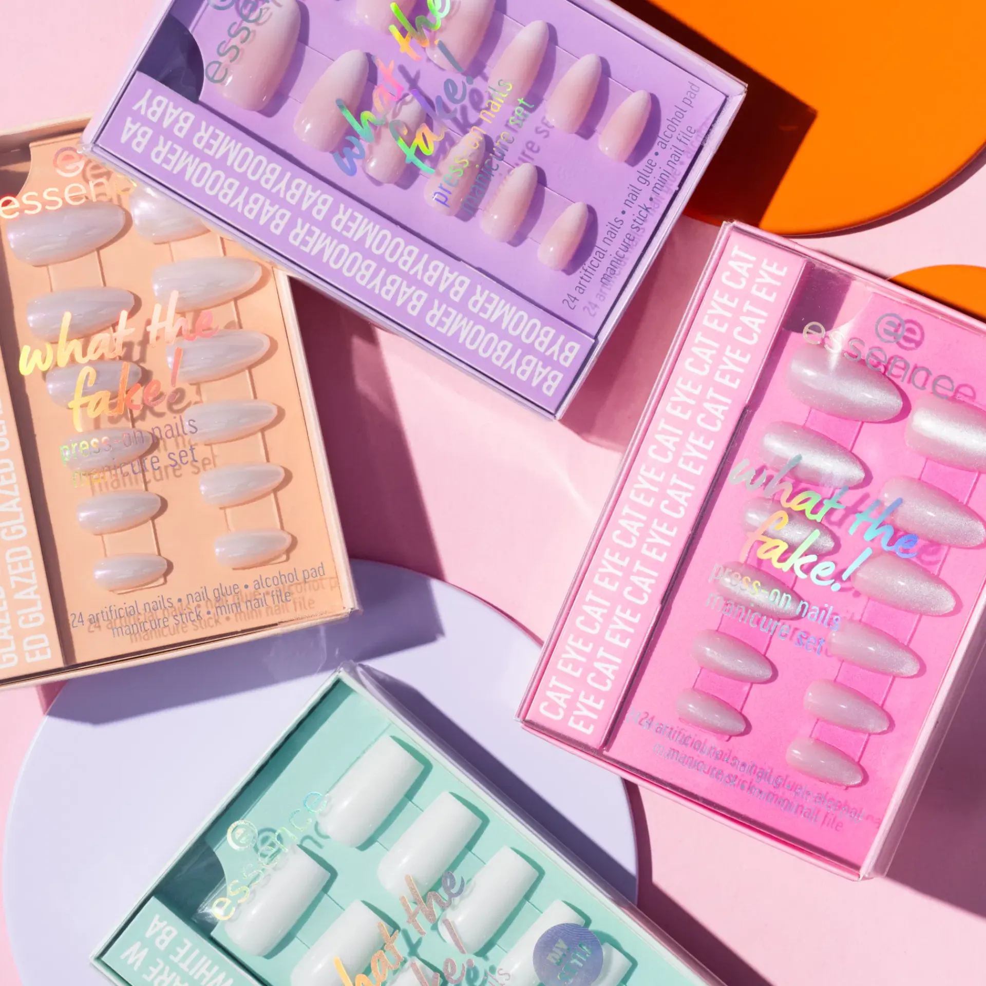 Essence Meikkipakkaukset|Kynsimeikit Ja Kynsienhoito<what the fake! PRESS-ON NAILS manicure set 02 CAT EYE 28 st