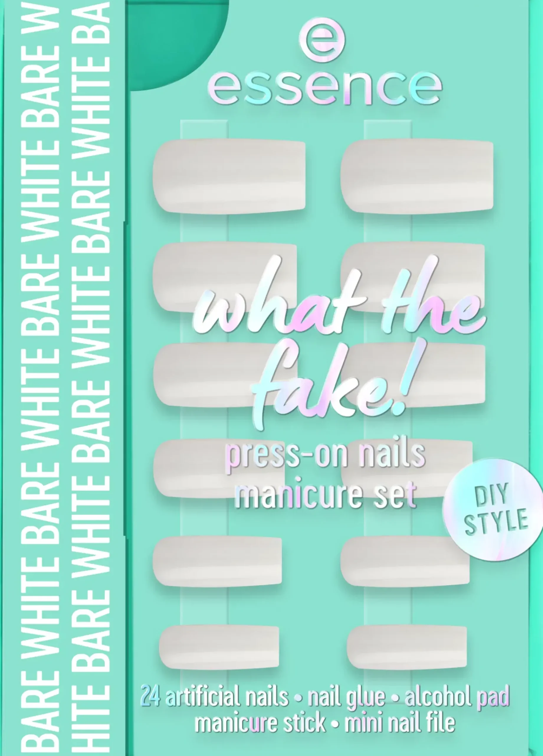 Essence Meikkipakkaukset|Kynsimeikit Ja Kynsienhoito<what the fake! PRESS-ON NAILS manicure set 04 BARE WHITE 28 st