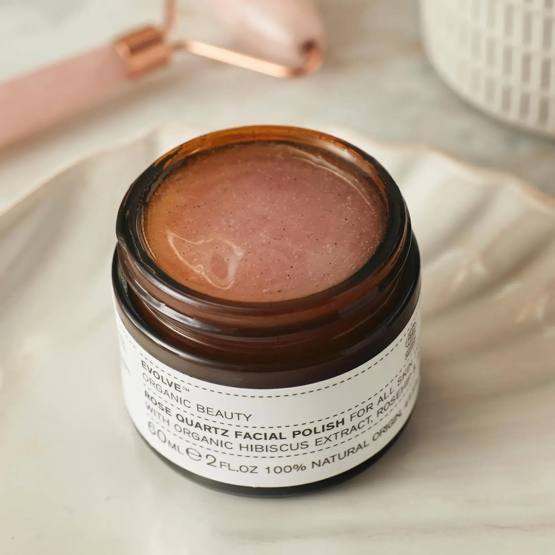 Evolve Organic Beauty Ihotyypit|Ihonhoito<Rose Quartz Facial Polish Ruusu & Kvartsi Kasvokuorinta 60 ml