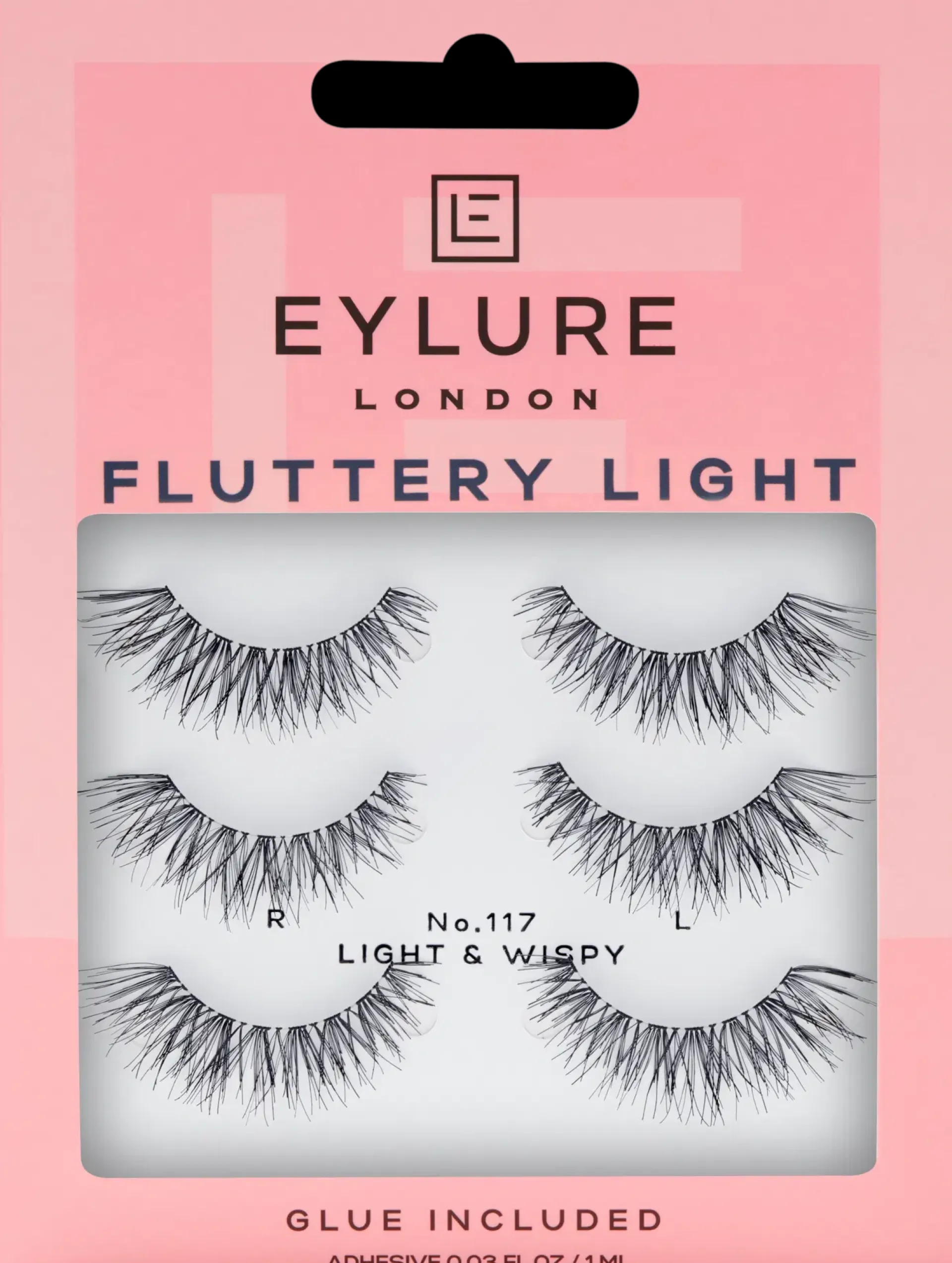 Eylure Silmämeikit<Fluttery Light 117 -irtoripset 3 paria ja liima