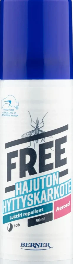 Berner Vartalonhoito<Free 50ml hyttyskarkote aerosoli spray