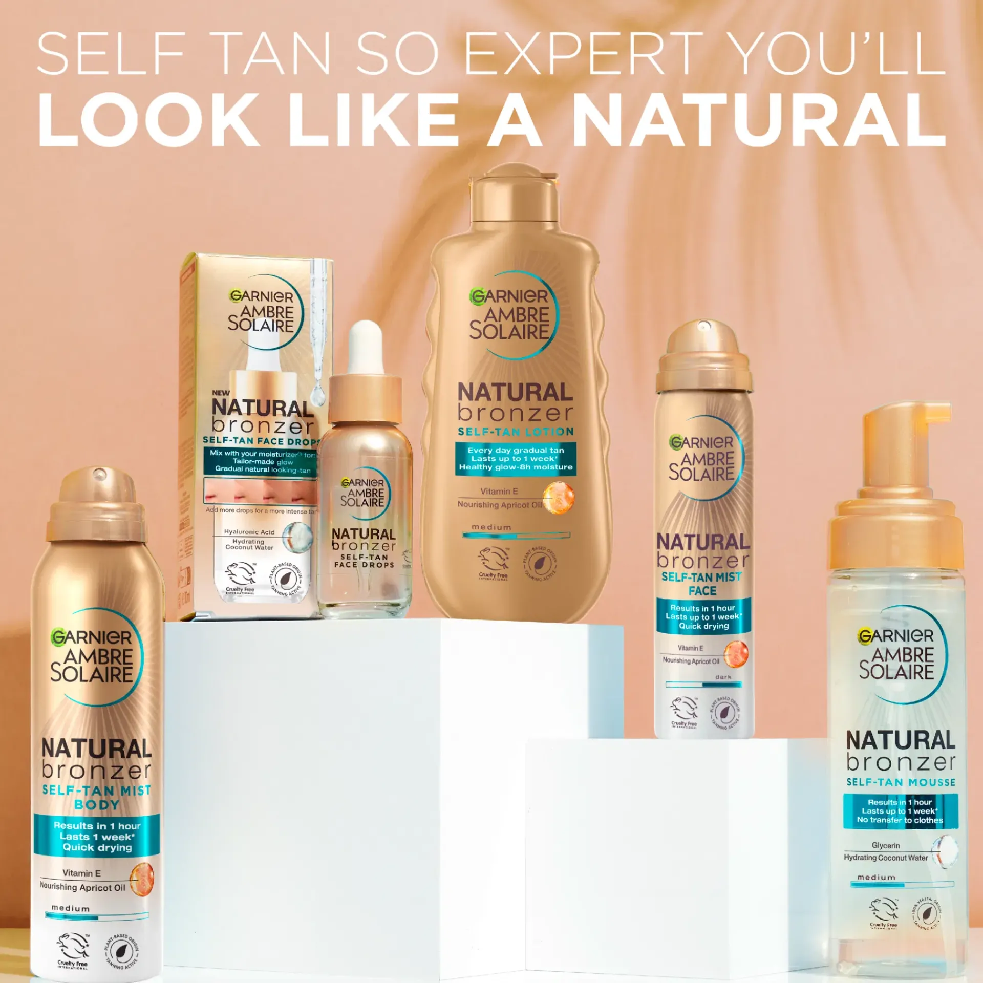 Garnier Aurinkotuotteet|Kylmägeelit Ja Hoitosalvat<Ambre Solaire Natural Bronzer itseruskettava normaalille iholle 200 ml