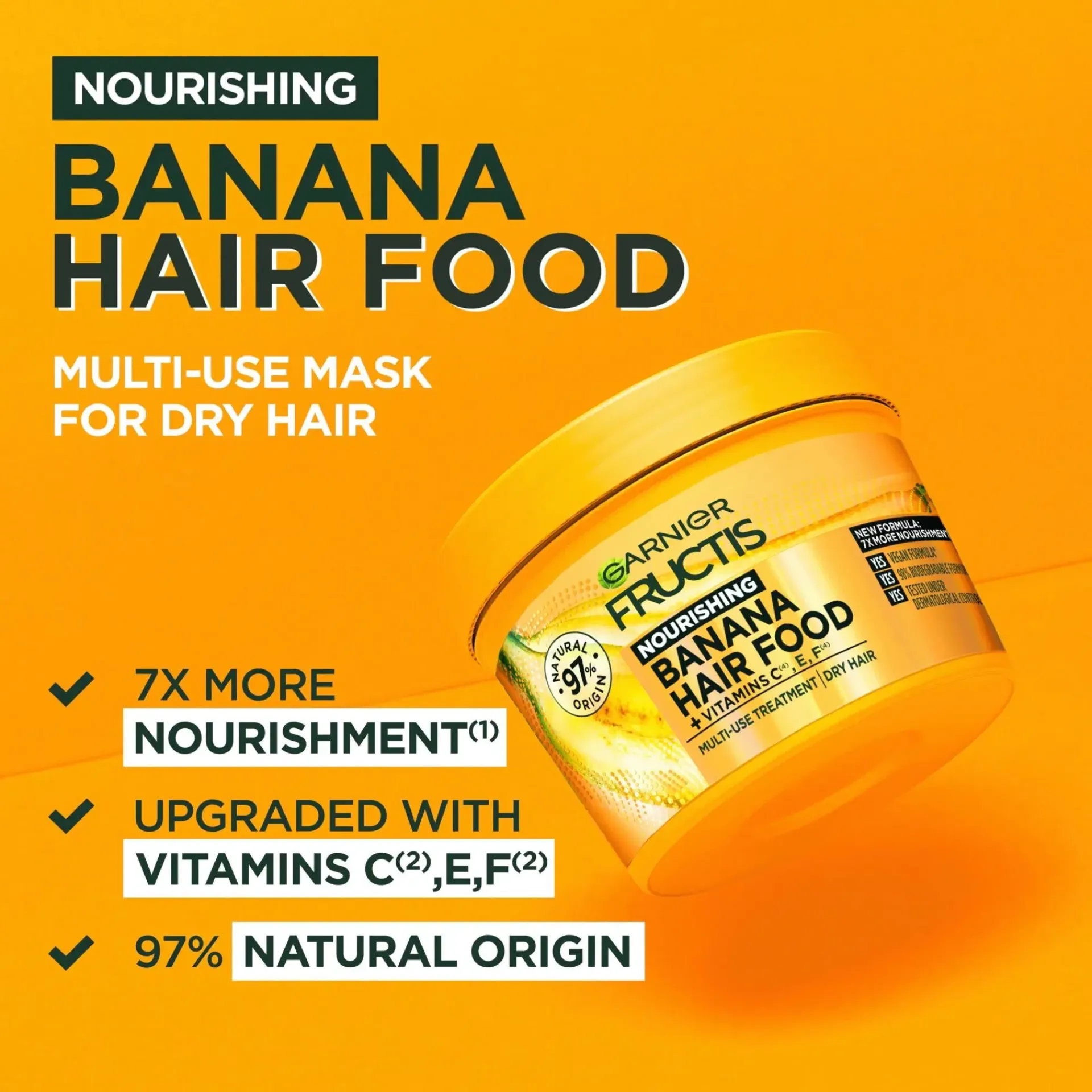 Garnier Curly Girl -Tuotteet|Hiustenhoito<Fructis Hair Food Banana hiusnaamio kuiville hiuksille 400 ml