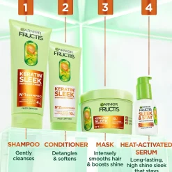 Garnier Hiustenhoito<Fructis Keratin Sleek Leave-in Hiusseerumi pörröisille hiuksille 50 ml