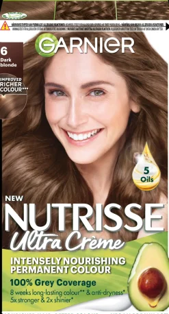 Garnier Hiusvärit<Nutrisse Ultra Creme 6.0 Dark Blonde Tummanvaalea kestoväri 1kpl