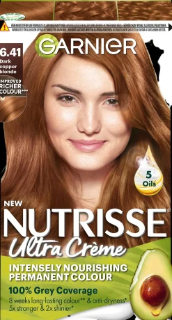 Garnier Hiusvärit<Nutrisse Ultra Créme 6.41 Dark Copper Blonde Tumma Kuparinvaalea kestoväri 1kpl