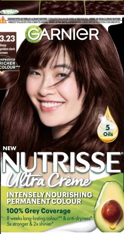 Garnier Hiusvärit<Nutrisse Ultra Creme 3.23 Deep Golden Dark Brown Tumma Kullanruskea kestoväri 1kpl