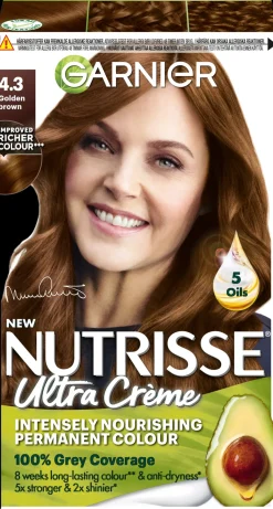 Garnier Hiusvärit<Nutrisse Ultra Creme 4.3 Golden Brown Kullanruskea kestoväri 1kpl