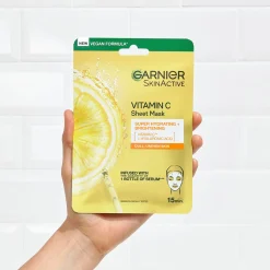 Garnier Ihonhoidon Tehoaineet|Kasvojenhoito<SkinActive Vitamin C Sheet Mask Super Hydrating + Brightening kosteuttava ja heleyttävä kangasnaamio 28 g