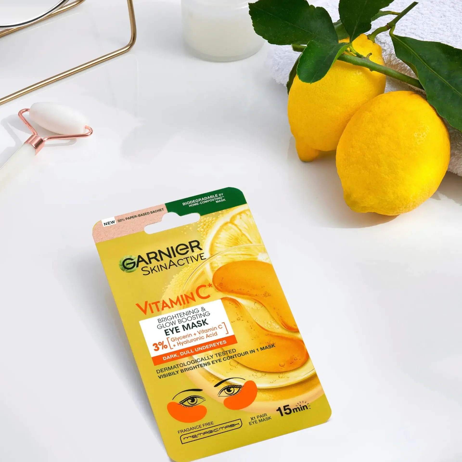 Garnier Kasvojenhoito<SkinActive Vitamin C Brightening & Glow Boosting silmänalusnaamio väsyneelle iholle 5g