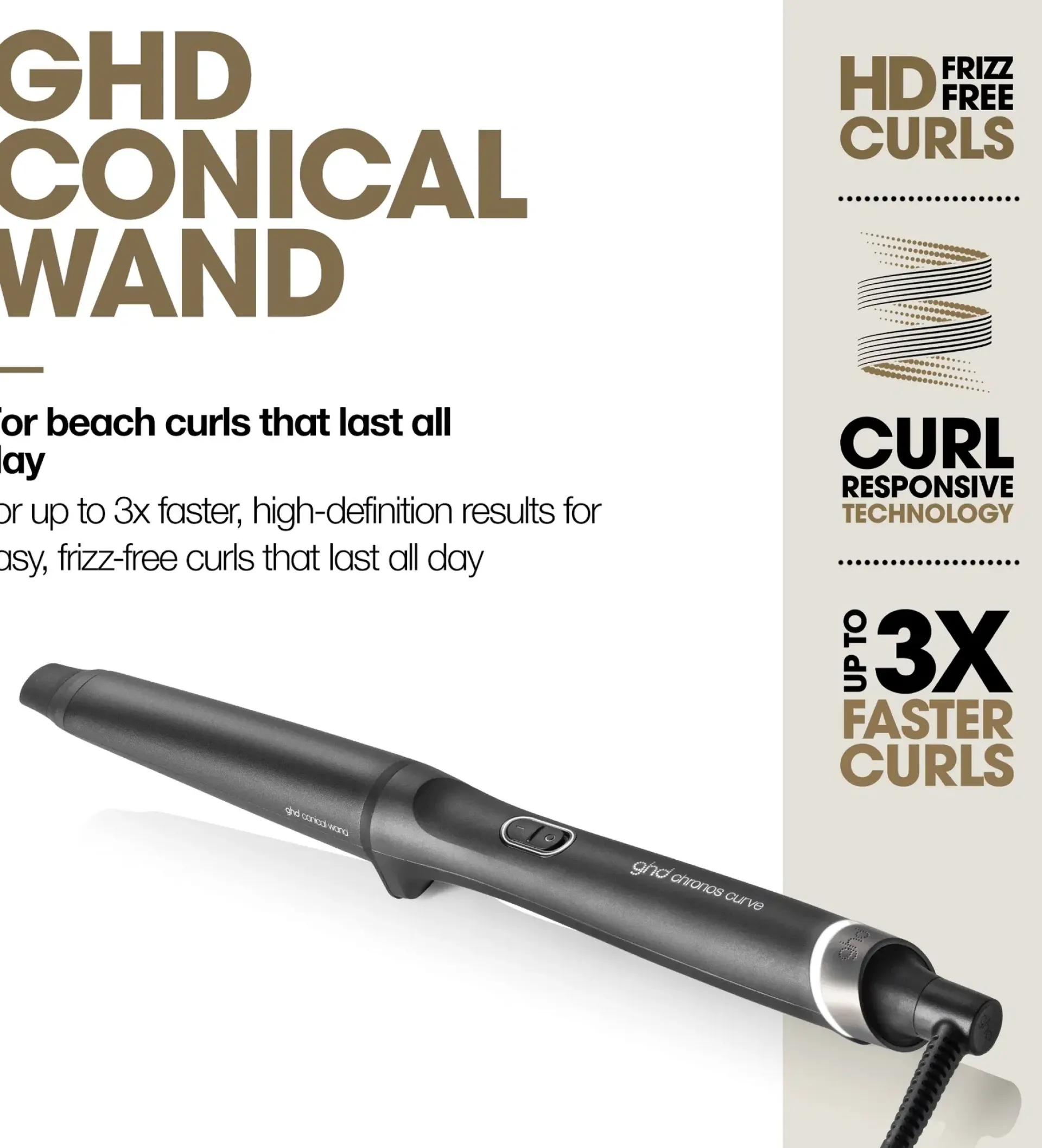 ghd Hiusten Muotoilulaitteet<Chronos Curve Conical Wand kiharrin