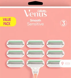Gillette Karvanpoisto<Venus Smooth Sensitive 9kpl terä