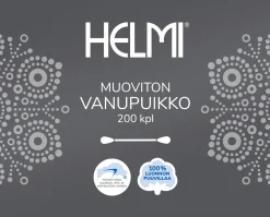 Helmi Kasvojenhoito<muoviton vanupuikko 200 kpl