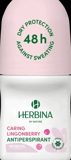 Herbina Vartalonhoito<50ml antiperspirantti roll-on Caring Lingonberry