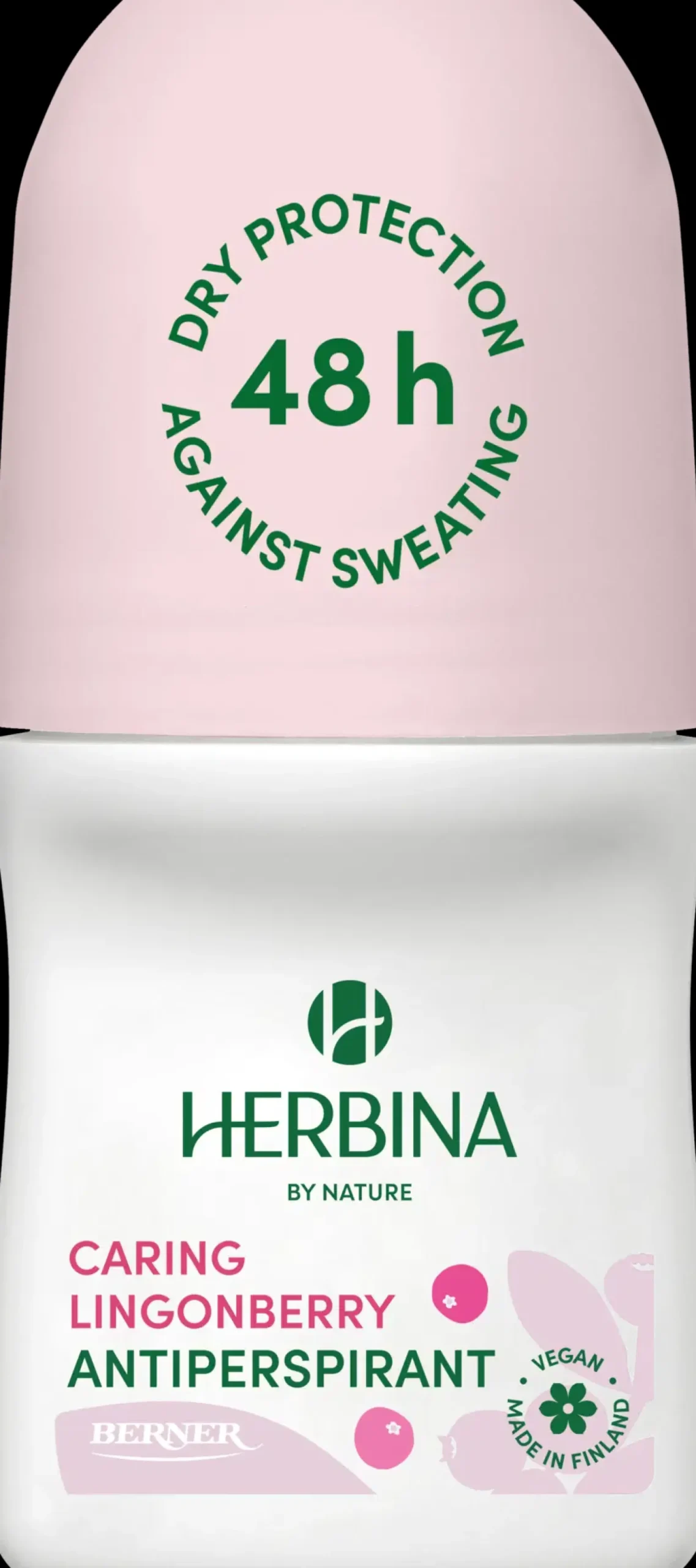 Herbina Vartalonhoito<50ml antiperspirantti roll-on Caring Lingonberry