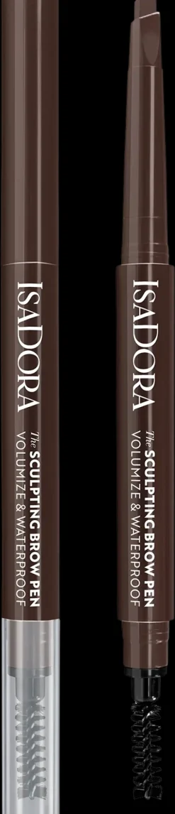 IsaDora Hajusteettomat Meikit|Silmämeikit<Sculpting Brow Pen With Brush kulmakynä 80 Dark Brown 0,2 g