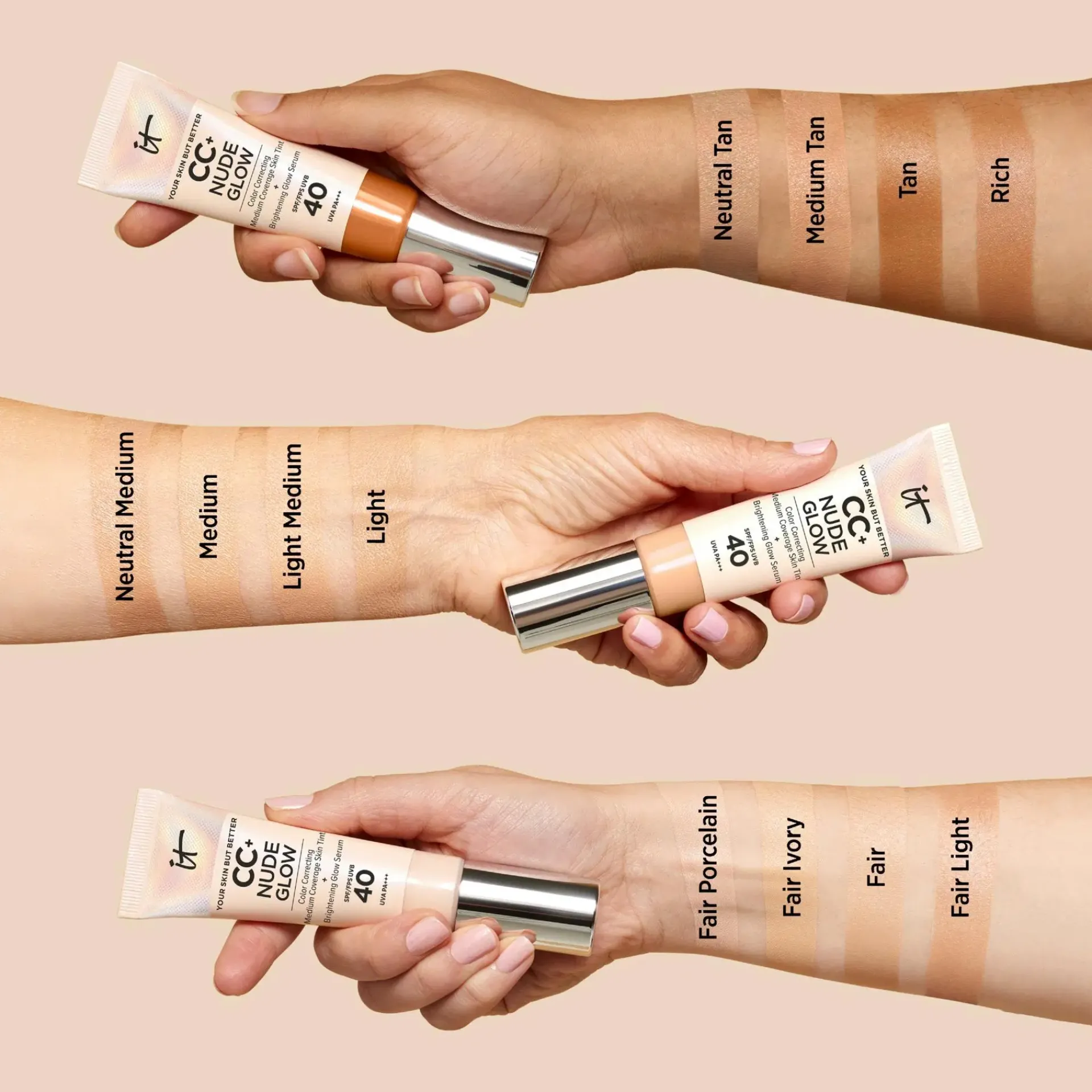 IT Cosmetics Kasvomeikit<CC+ Nude Glow SPF 40 meikkivoide 32 ml