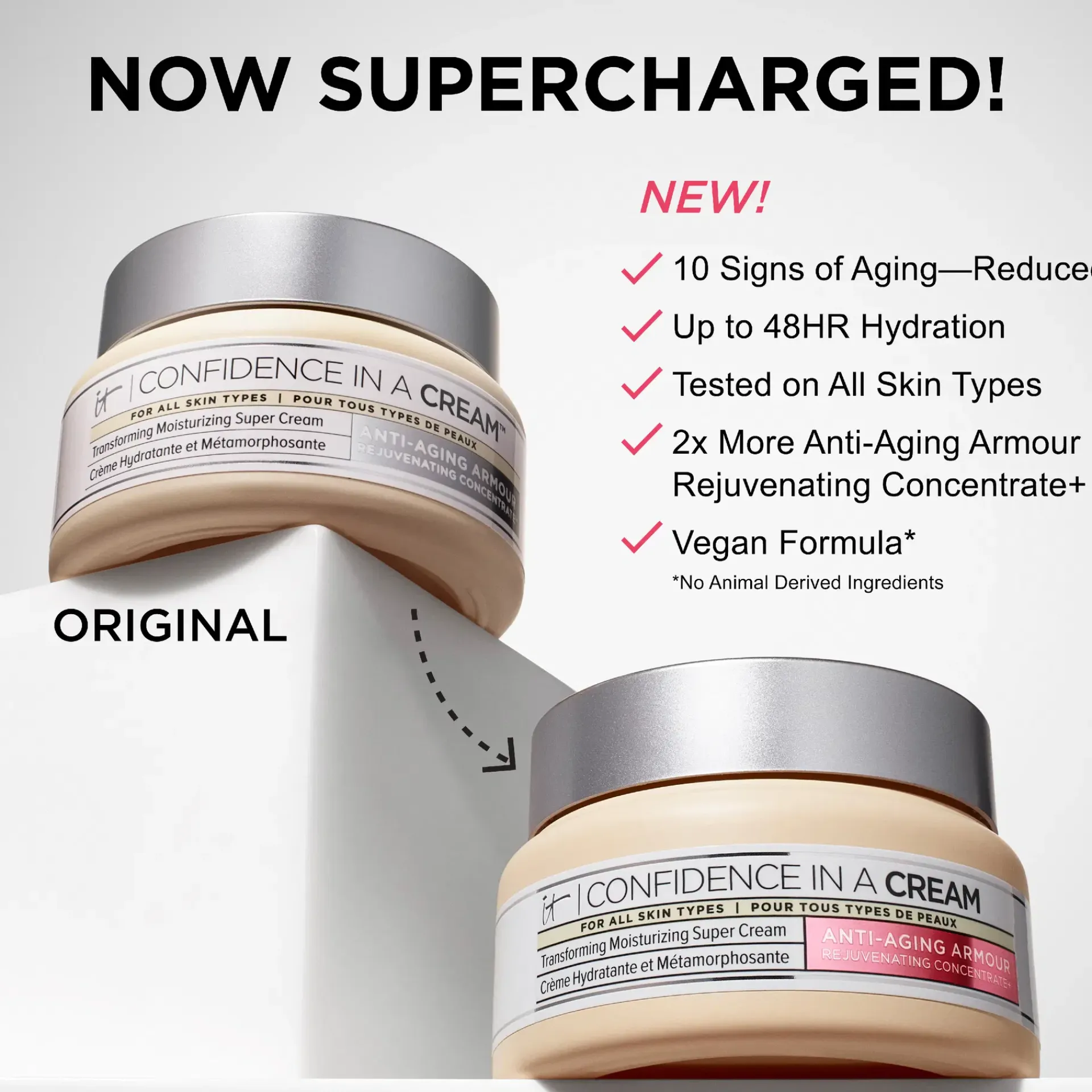 IT Cosmetics Ihonhoidon Tehoaineet|Kasvojenhoito<Confidence in a Cream Supercharged päivävoide 60 ml