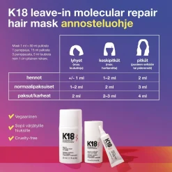 K18 Hiusnaamiot Ja -Tehohoidot|Hiustenhoito<Molecular repair hair mask hiusnaamio 15 ml
