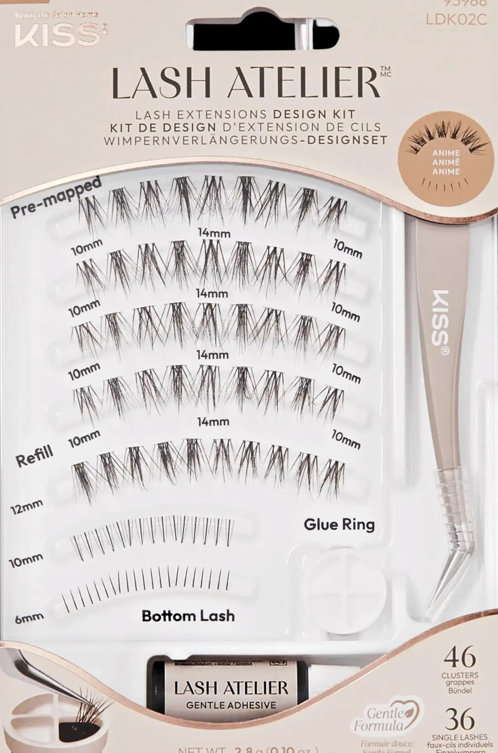Kiss Silmämeikit<Lash Atelier Design Kit 02 ripset 46 tupsua, 36 yksittäistä ripseä