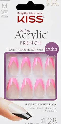 Kiss Kynsimeikit Ja Kynsienhoito<Salon Acrylic French kynnet - Pink French 28 kpl
