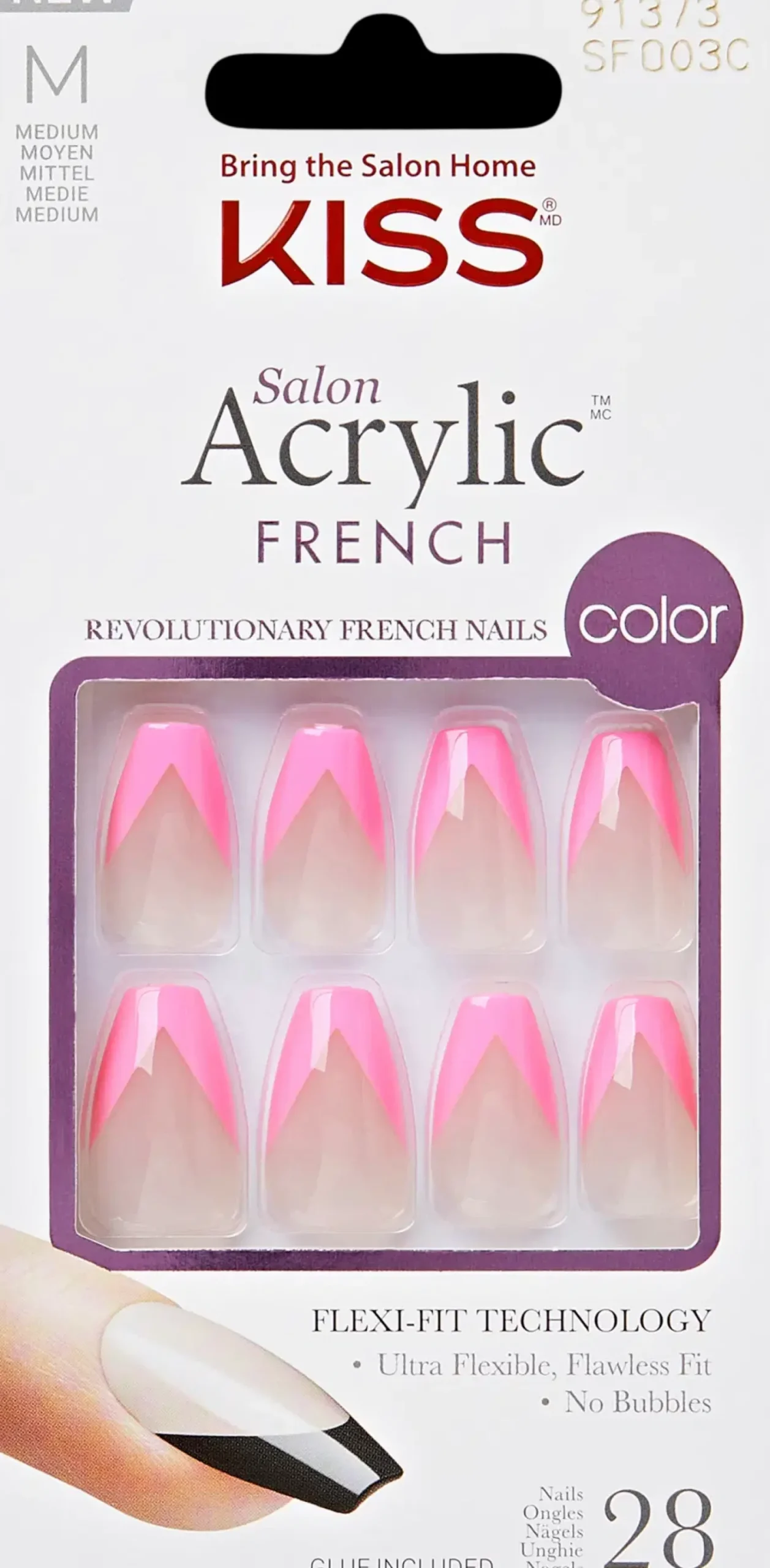 Kiss Kynsimeikit Ja Kynsienhoito<Salon Acrylic French kynnet - Pink French 28 kpl