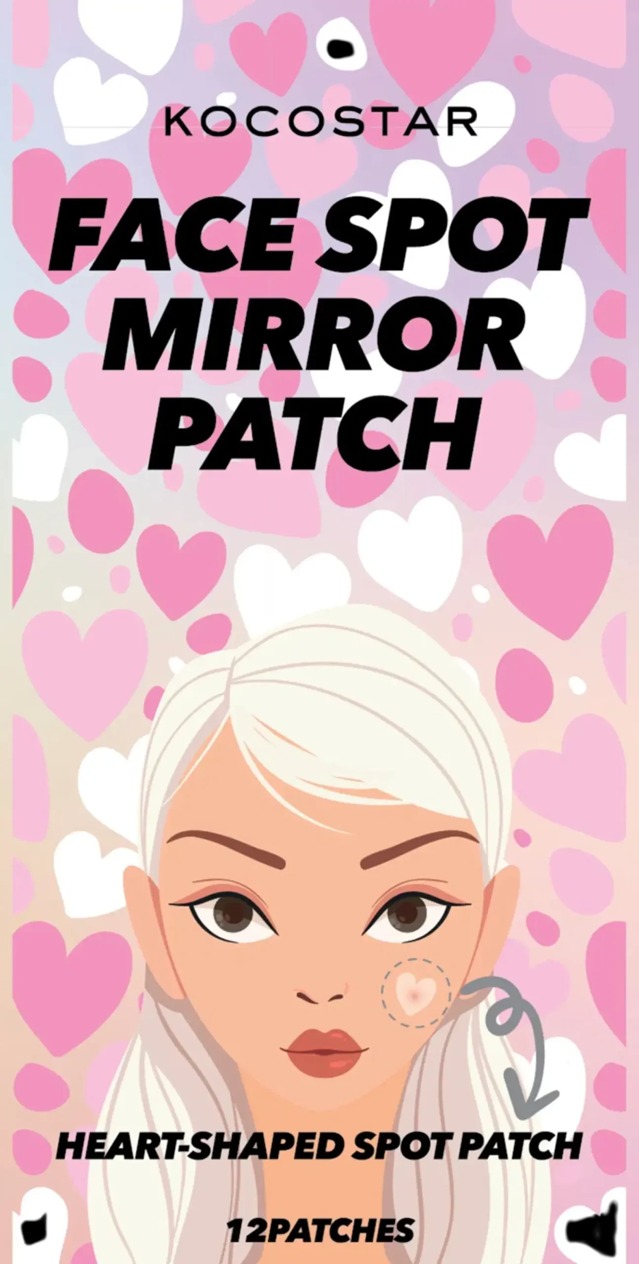 Kocostar Korealainen Ihonhoito|Kasvojenhoito<Face Spot Mirror Patch täsmähoitolaput näppylöille 36 kpl