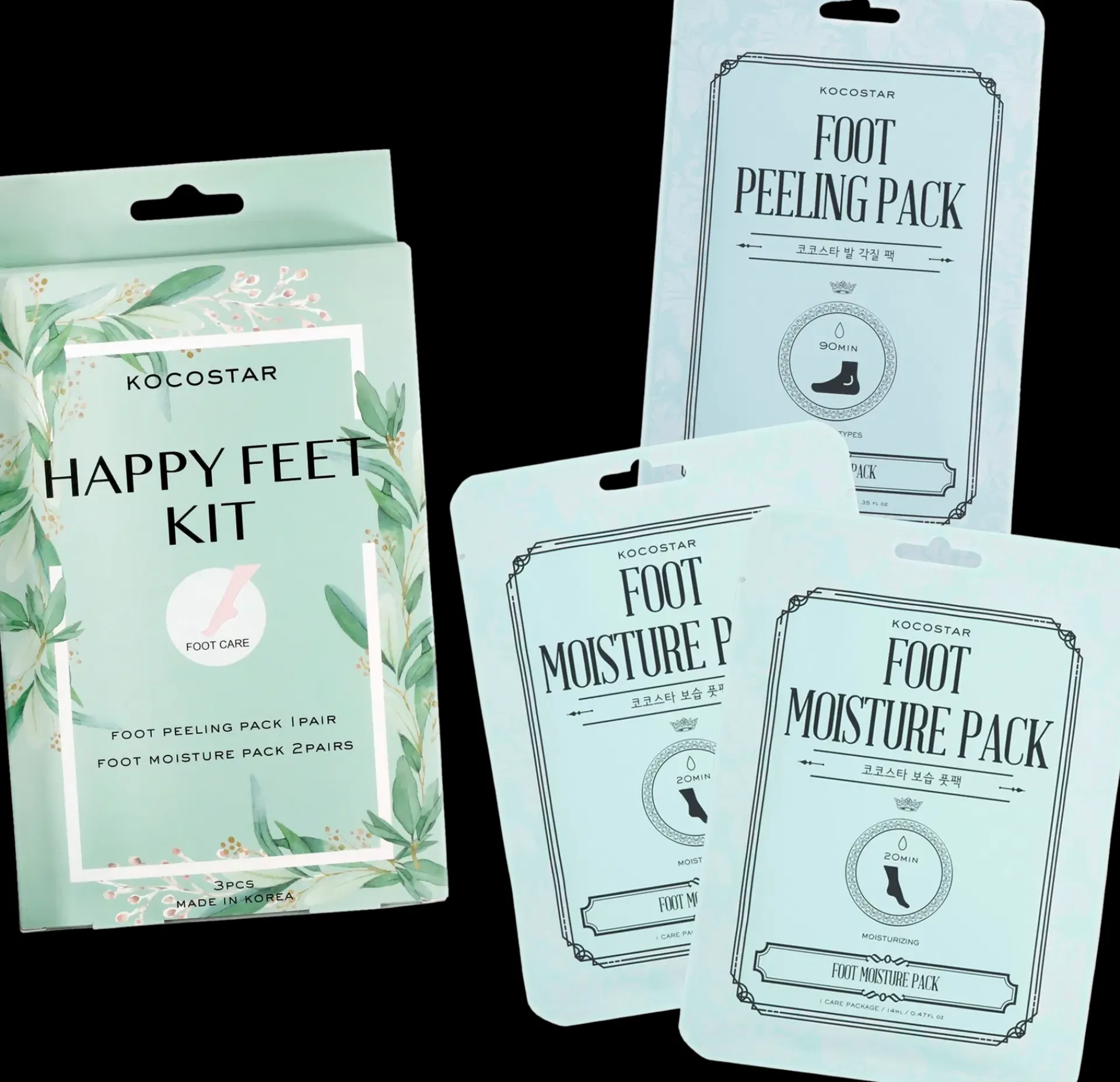 Kocostar Ihonhoitopakkaukset|Jalkojenhoito<Happy Feet Kit jalkojenhoitopakkaus 3 kpl