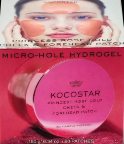 Kocostar Korealainen Ihonhoito|Kasvojenhoito<Princess Rose Gold Cheek & Forehead Patch with Micro-Hole Hydrogel 60 kpl