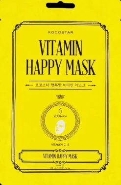 Kocostar Korealainen Ihonhoito|Ihonhoidon Tehoaineet<Vitamin Happy Mask kirkastava kangasnaamio 1 kpl