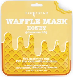 Kocostar Korealainen Ihonhoito|Kasvojenhoito<Waffle Mask Honey kosteuttava kangasnaamio 1kpl