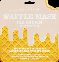 Kocostar Korealainen Ihonhoito|Kasvojenhoito<Waffle Mask Icecream rauhoittava kangasnaamio 1kpl