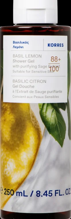 Korres Vartalonhoito<Basil Lemon suihkugeeli 250ml