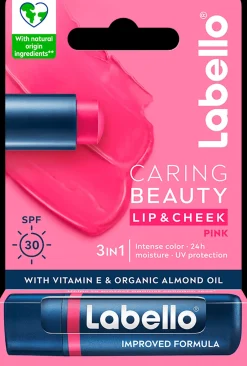 Labello Kasvojenhoito<4,8g Caring Beauty Pink - sävyttävä voide huulille ja poskille