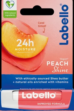 Labello Kasvojenhoito<4,8g Peach Shine -huulivoide