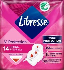 Libresse Kuukautiset Ja Intiimihygienia<Ultra side Ultra+ Wings regular 14 kpl